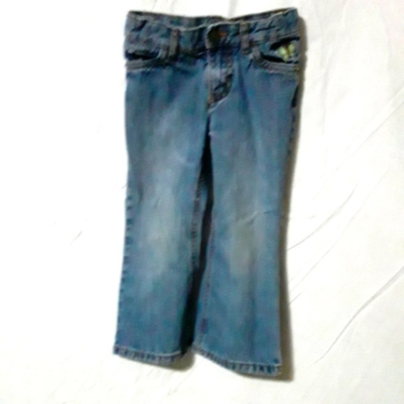 Carter's 3T denim jeans with butterflies on front and back pockets. - Picture 4 of 5